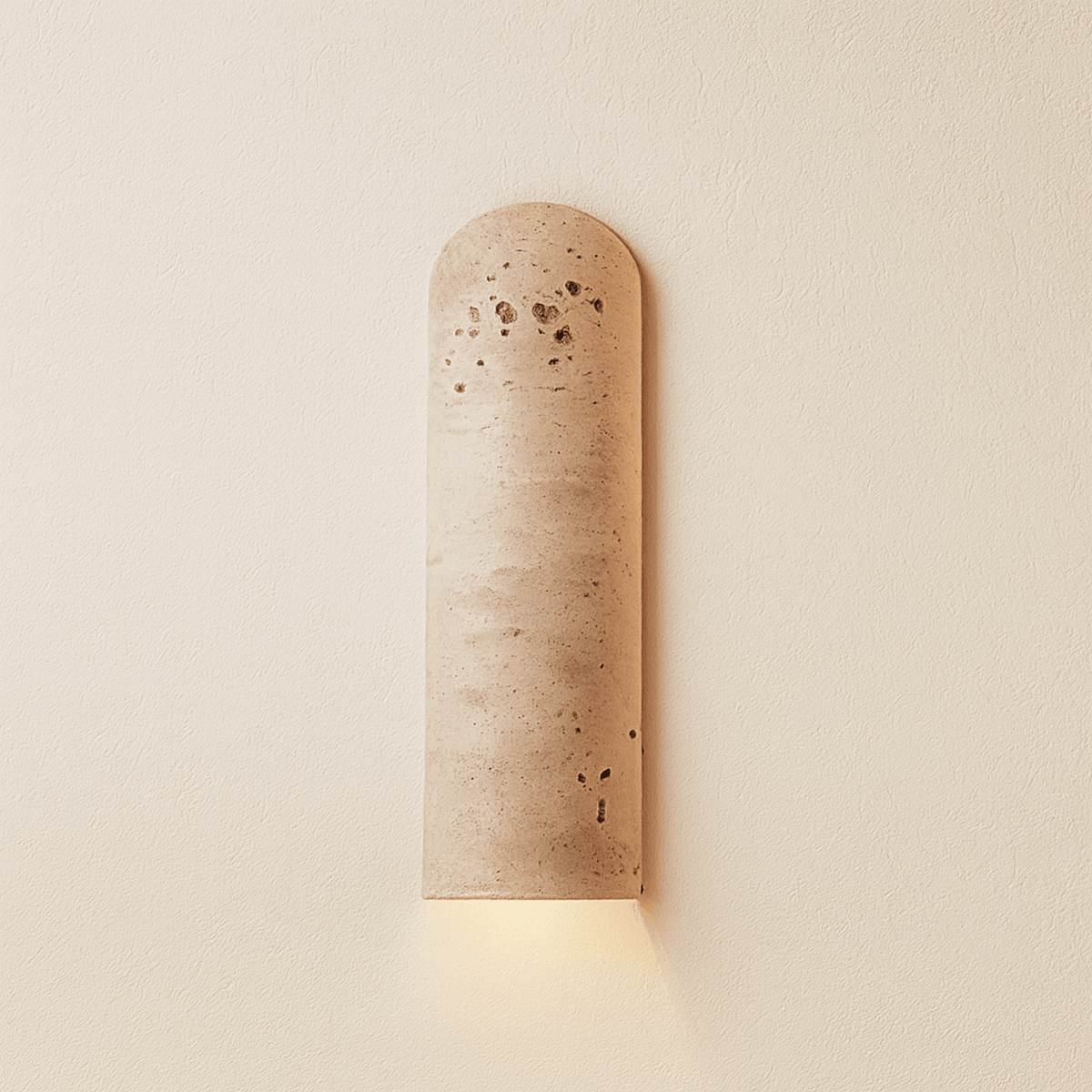 Carved Stone Wall Sconce with Uplight or Downlight – Natural Texture LED Fixture for Bedroom, Hallway & Living Room | Thomler