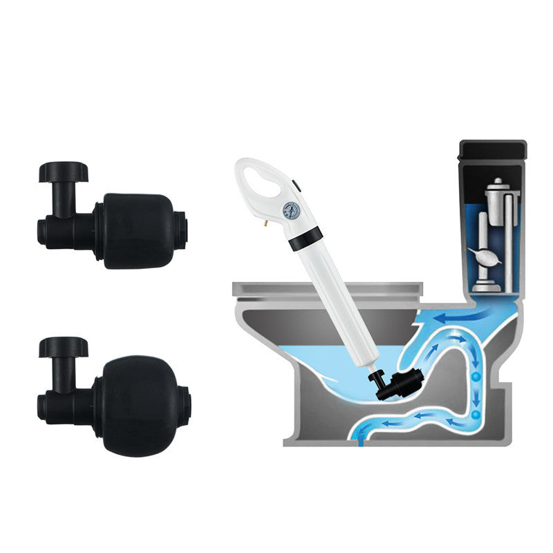 Pneumatic Drain Blaster Tool with Multiple Attachments for Toilets, Sinks & Tubs – Air-Powered Unclogger Kit for Home Plumbing Maintenance | Thomler