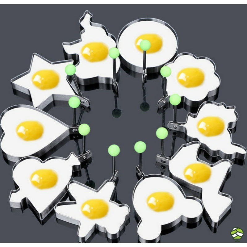 Silicone Breakfast Shaping Rings 10-Piece Set for Eggs Pancakes Omelets Kids Morning Meals Nonstick Easy-Release Kitchen Tools | Thomler