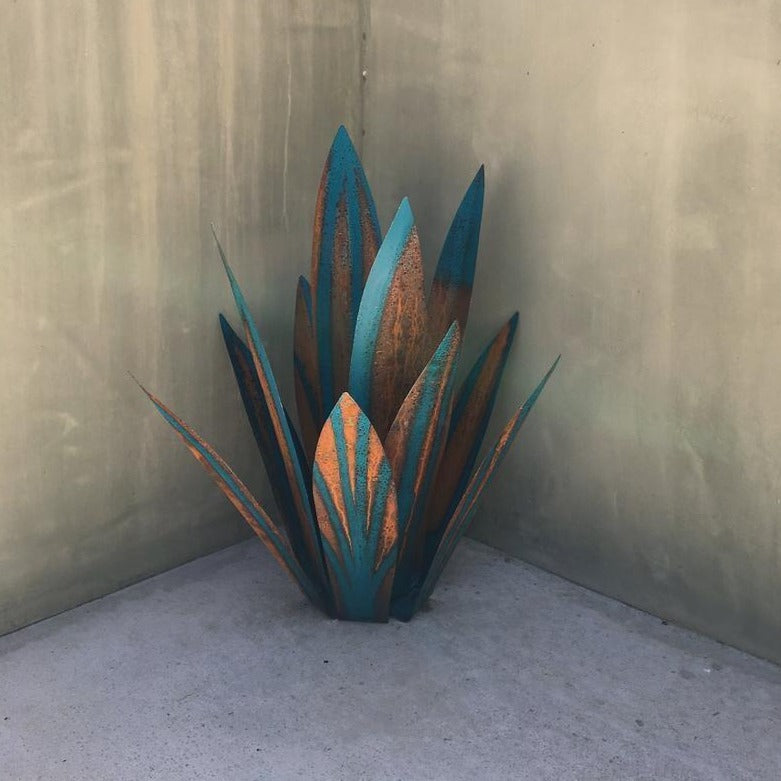 Garden Statue Metal Agave Weather Resistant Indoor Outdoor Patio Landscape Decor Rustic Sculpture Yard Accent | Thomler
