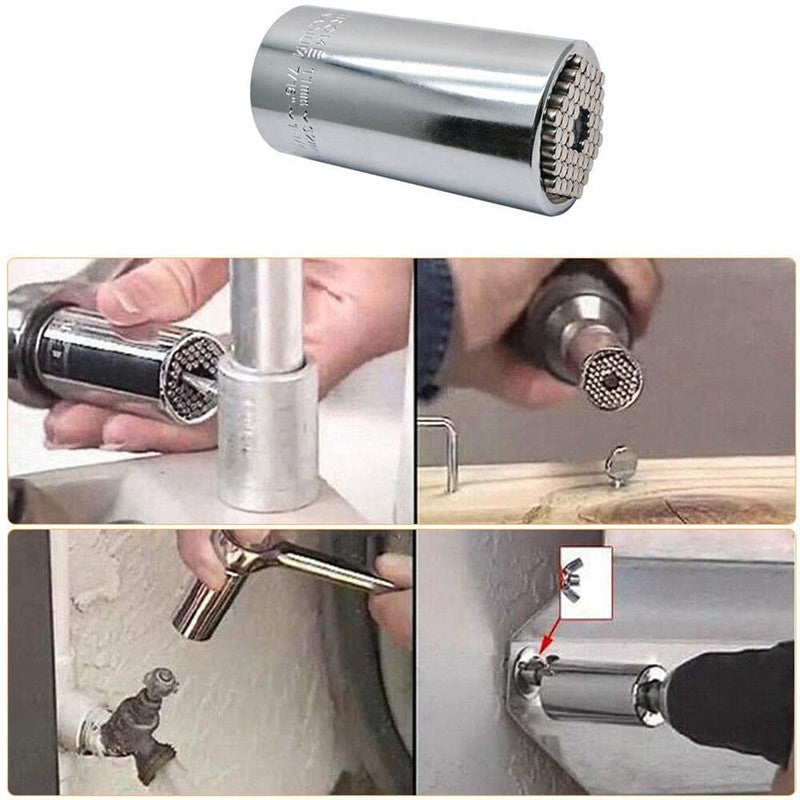 Self-Adjusting Multi-Grip Socket Tool for Bolts, Nuts & Fasteners in Metric & SAE Sizes | Fits 1/4 to 3/4 Inch Hardware | Thomler