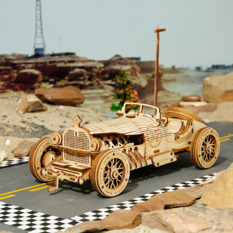3D Timber Assembly Kit Interlocking Brain Teaser for Adults Desktop Display Model Collectible Hobbyist Project Vehicle Locomotive Automobile | Thomler