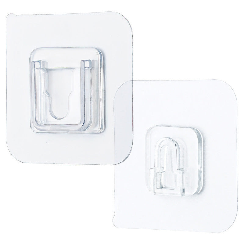 Clear Wall Mount Hooks 10-Pack Peel and Stick Organizers for Cable Management Router Power Strip Holder Home Office Décor | Thomler