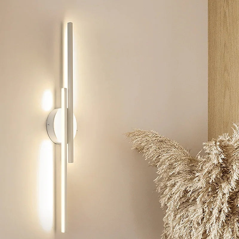 Contemporary Nordic LED Wall Sconce Metal Disc Linear Design for Bedroom Living Room | Thomler