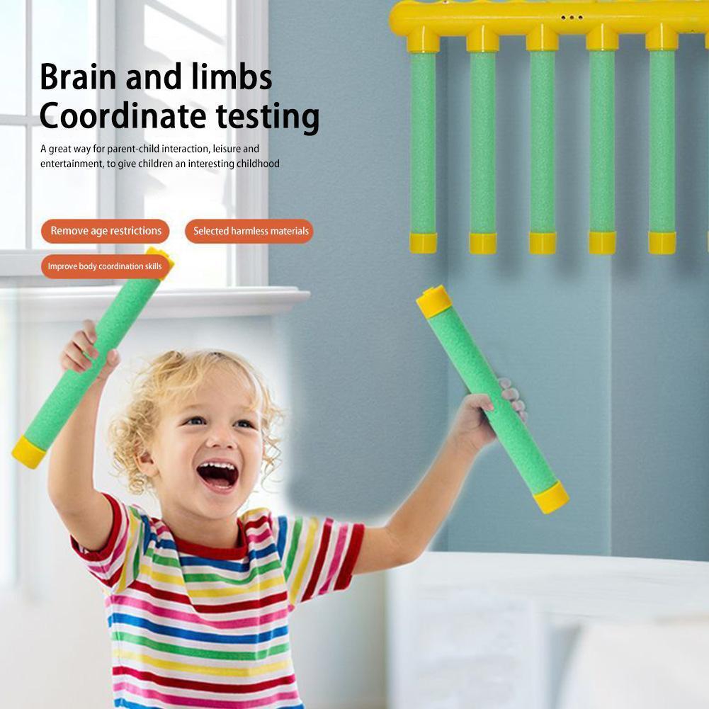 Reaction Training Toy 6 Stick Catch Game Family Play Reflex Trainer USB Rechargeable Three Speed Interactive Activity | Thomler