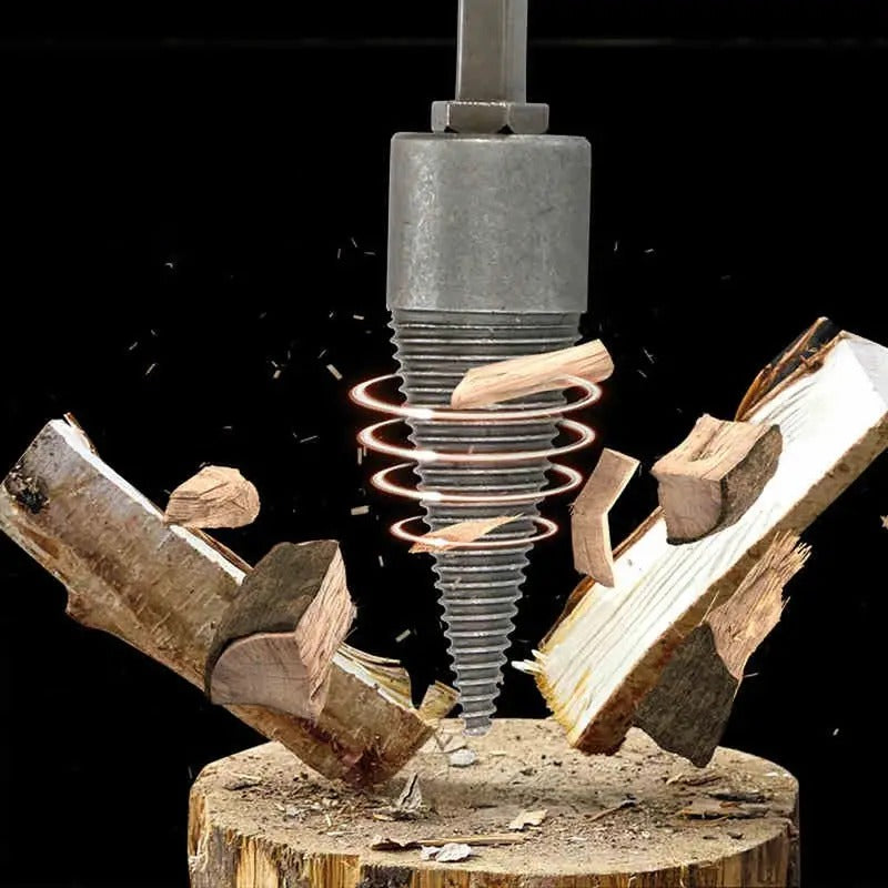 Firewood Splitting Drill Bit for Power Tools - High Carbon Steel Wood Splitter Attachment for Electric Drills - Fits All Drill Sizes | Thomler