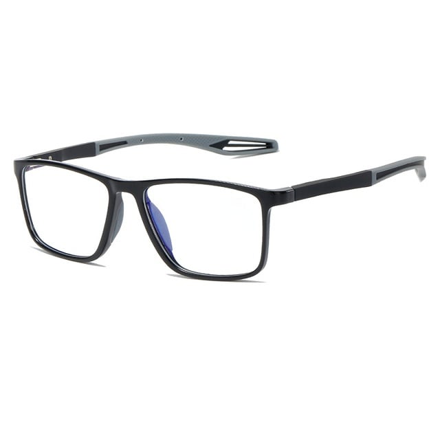 Reading Glasses Men Lightweight Rectangular Frame with Blue Light Filter and HD Vision Anti-Fatigue Lenses for Computer Work Daily Use | Thomler