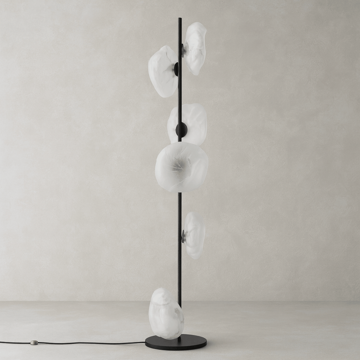 Contemporary Glass Shade Standing Lamp with Metal Frame – 6-Light Sculptural Design for Living Room & Bedroom | Thomler
