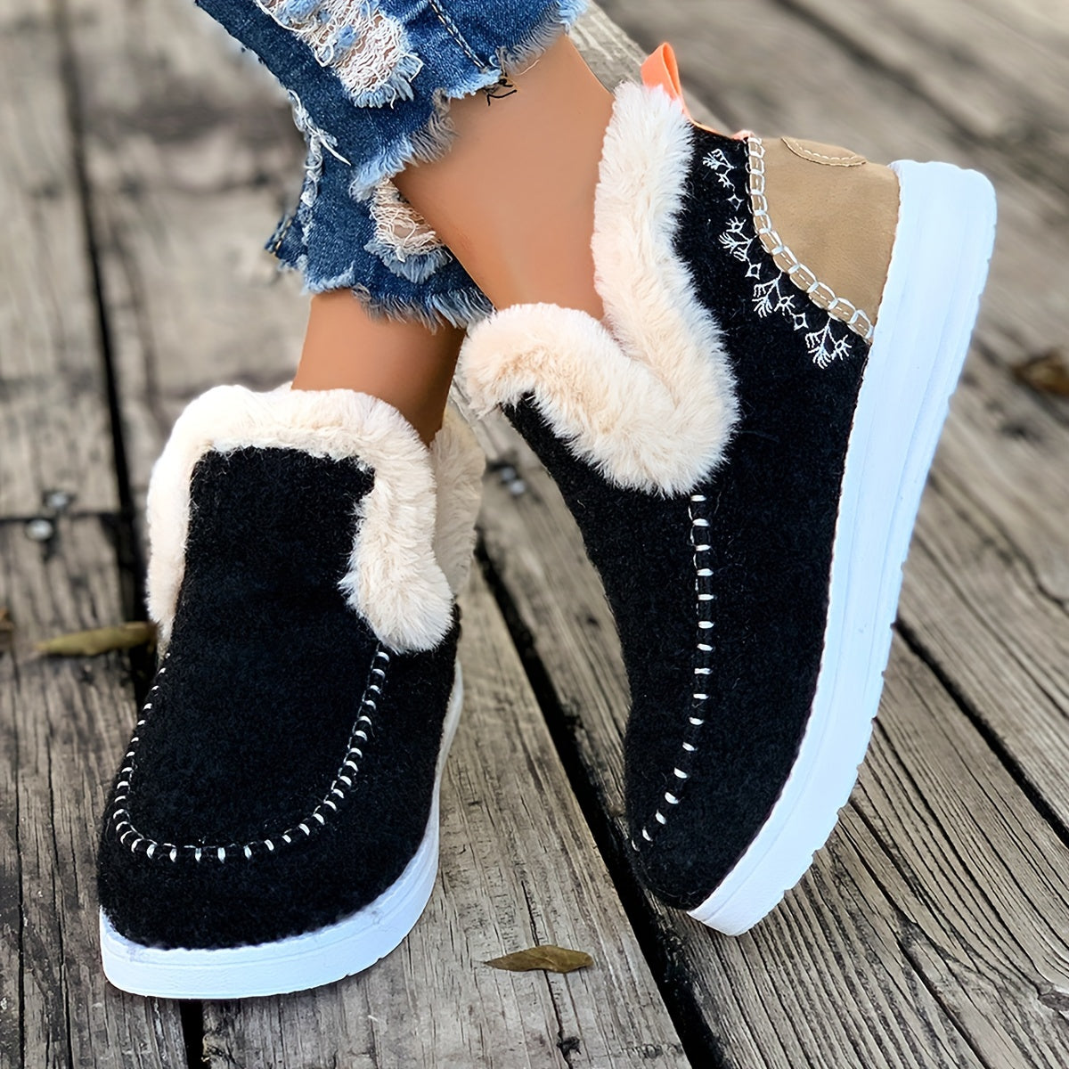 Women's Plush-Lined Slippers – Non-Slip Indoor House Shoes with Cozy Fleece for Winter Warmth & Everyday Comfort at Home | Thomler