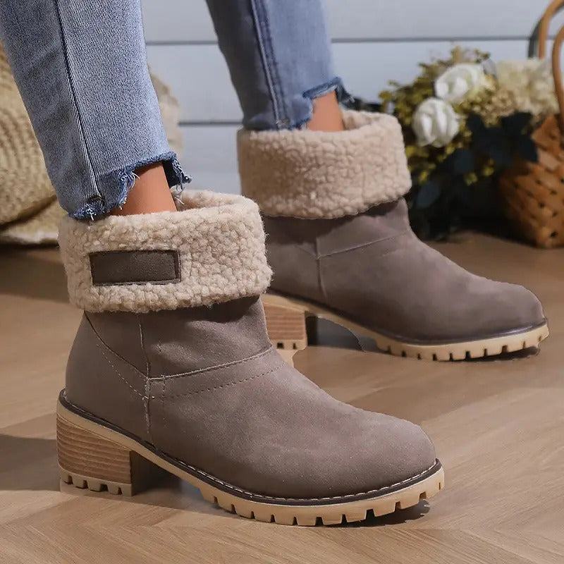 Women's Block Heel Ankle Boots with Arch Support – Lightweight Cushioned Footwear for All-Day Comfort | Thomler