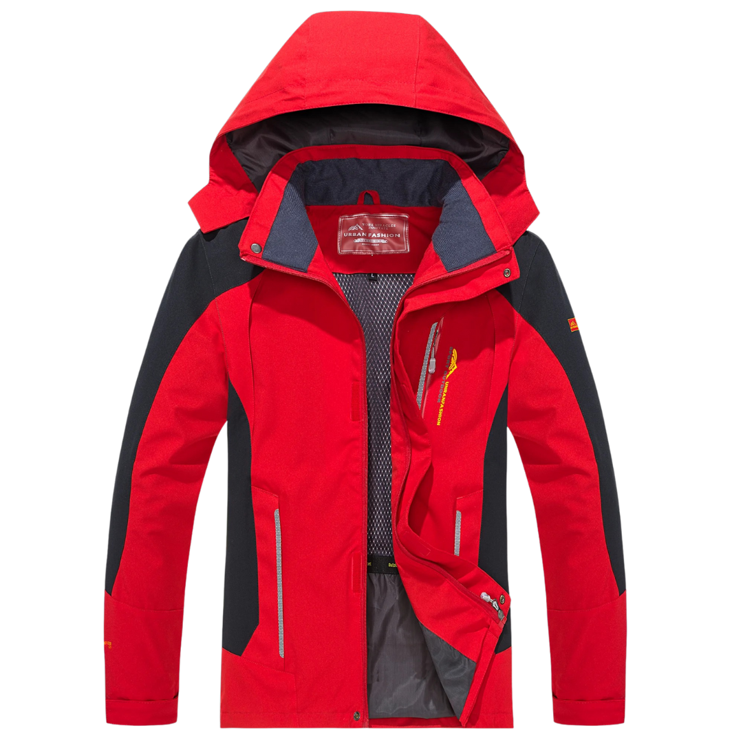 Men's Windproof Rain Shell Jacket with Removable Hood for Hiking, Camping & Outdoor Adventures – Waterproof Lightweight Expedition Coat | Thomler