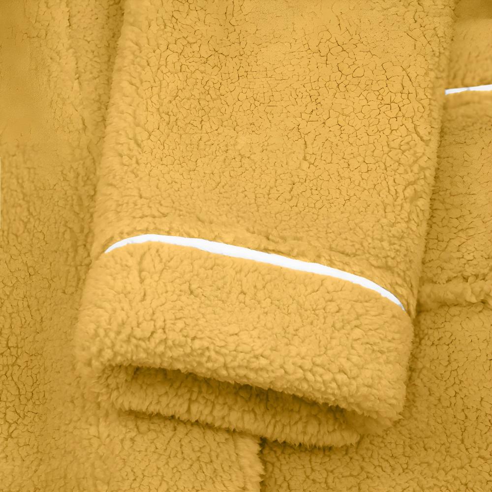 Plush Coral Fleece Bathrobe with Shawl Collar & Pockets – Unisex Lounge Robe for Year-Round Wear | Thomler