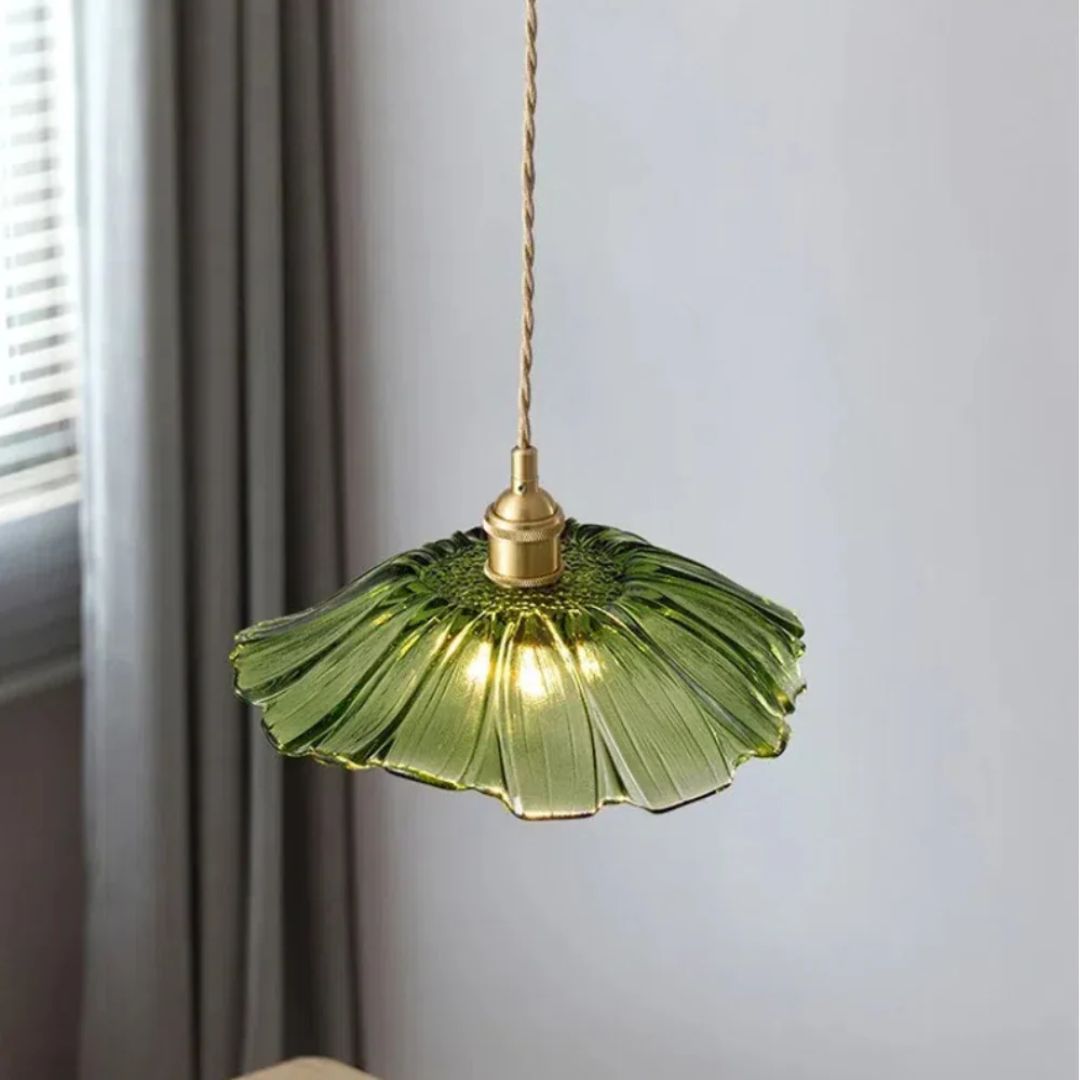 Pendant Light Ribbed Glass 28.0 cm Deep Red Dining Room Kitchen Island Hanging Ceiling Lamp Vintage E27 Adjustable Cord | Thomler