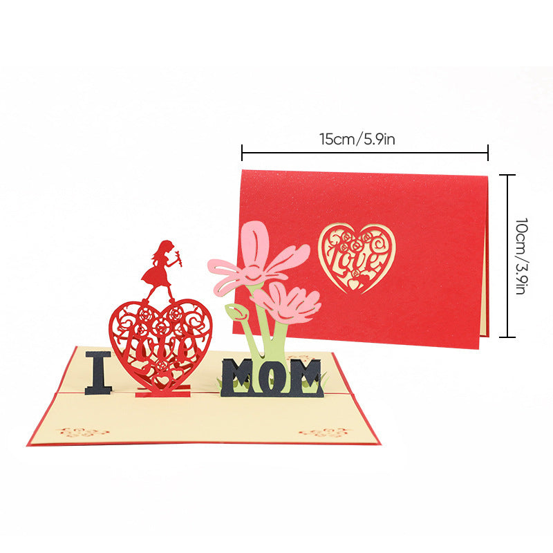 Popup Flower Greeting Card with 3D Laser-Cut Design for Mom, Grandma & Special Occasions | Thomler