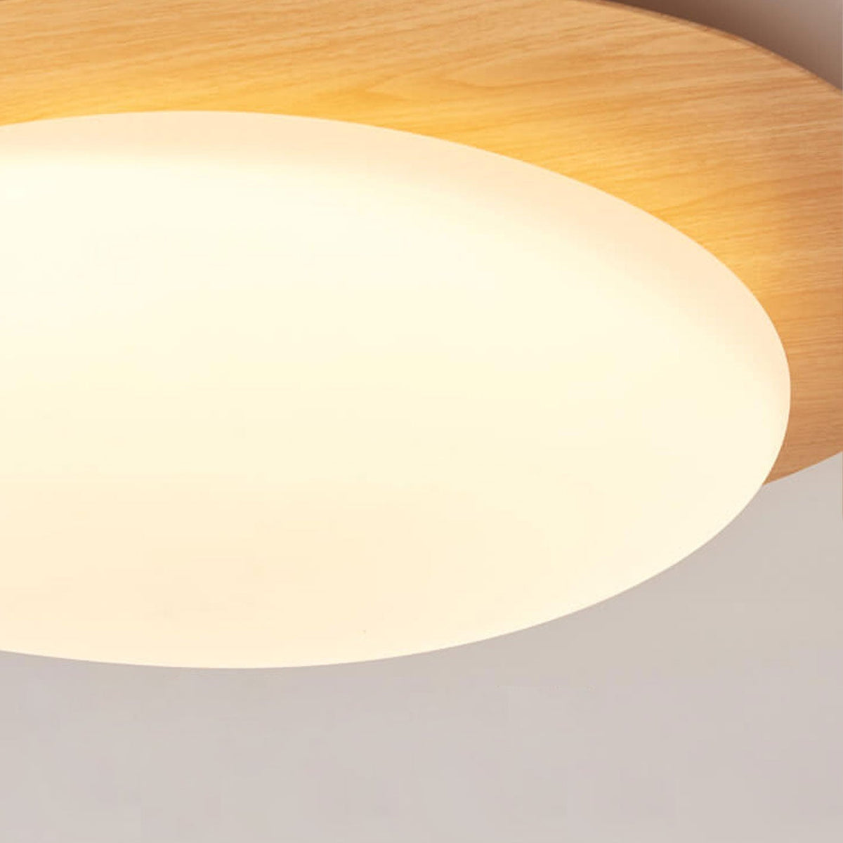 Oval Stone-Textured LED Ceiling Mount Light with Timber Finish for Bedrooms | Modern Hardwired Close-to-Ceiling Fixture for Living Rooms & | Thomler