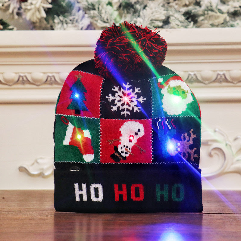Illuminated Holiday Knit Cap with LED Lights – Festive Winter Beanie for Christmas Parties | Thomler