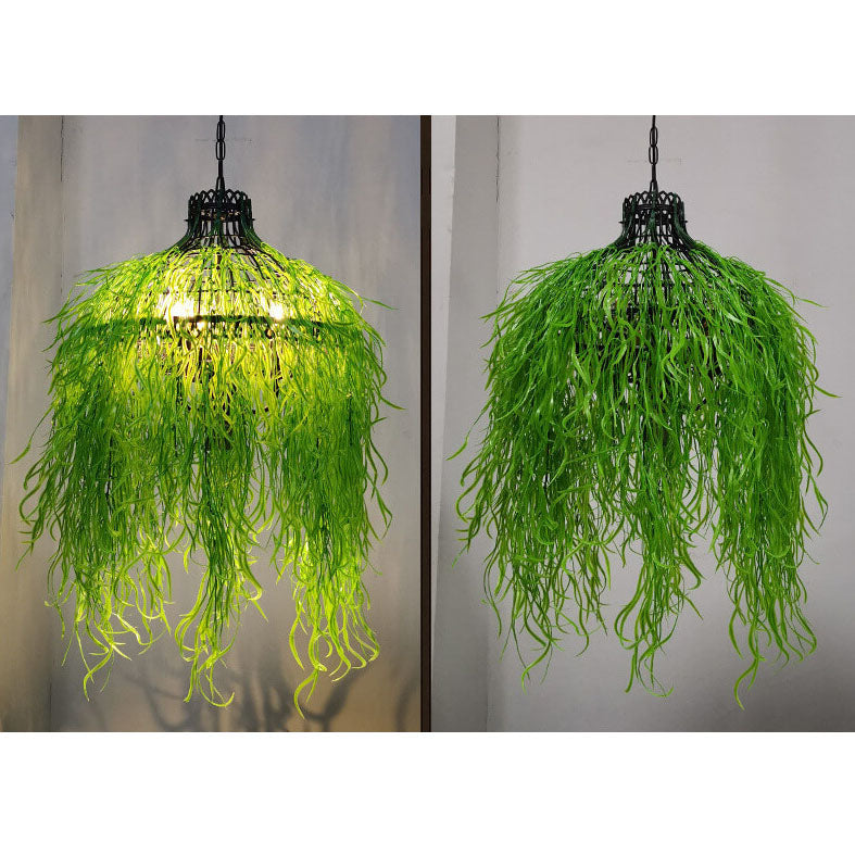 Chandelier Iron With 19.7 in Green Purple Modern Hallway Living Room Bedroom Lighting Fixture 3-Light | Thomler