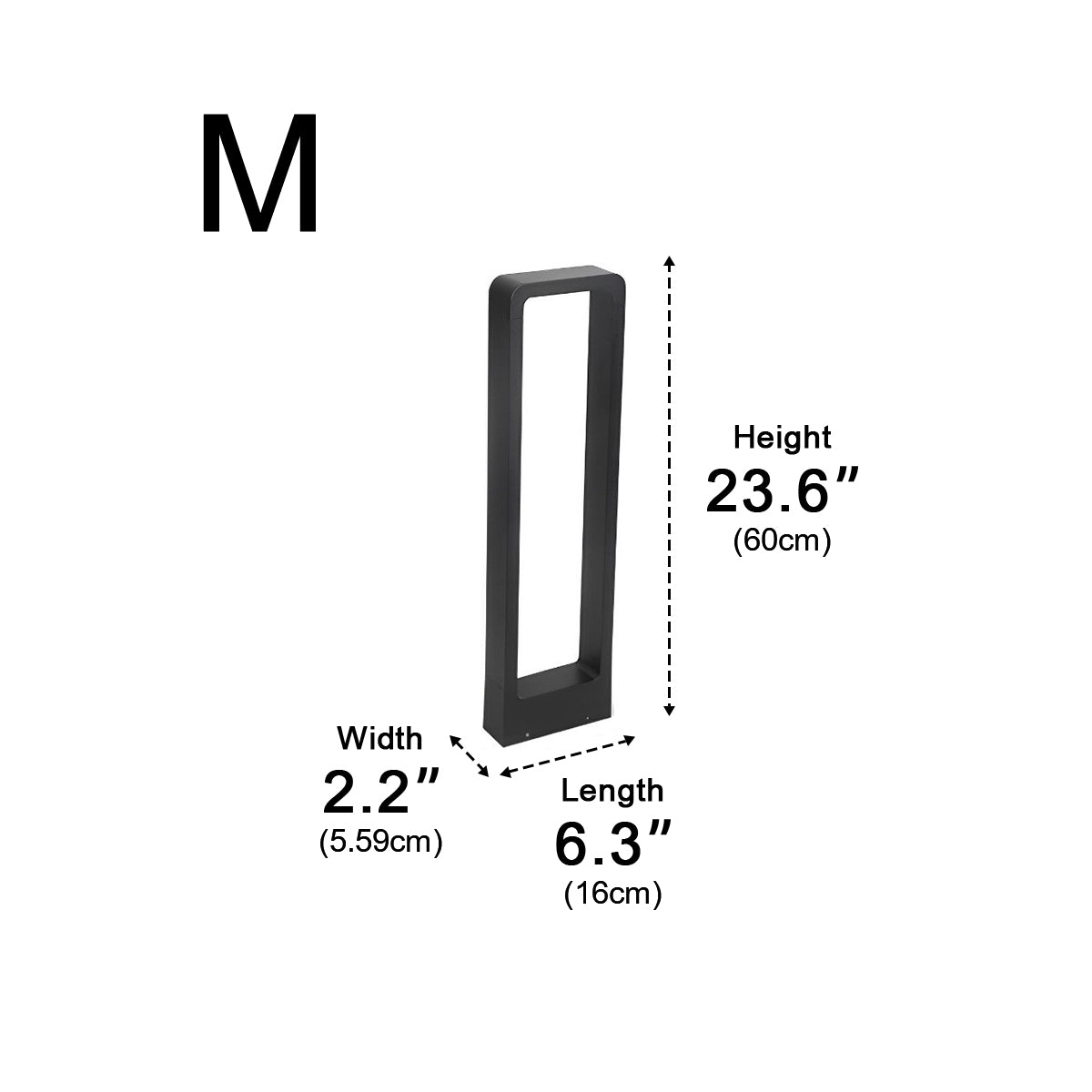 Bollard Light Aluminium 80.0 cm Black 10W Garden Driveway Pathway Outdoor LED Pedestal Lamp Waterproof Warm White | Thomler