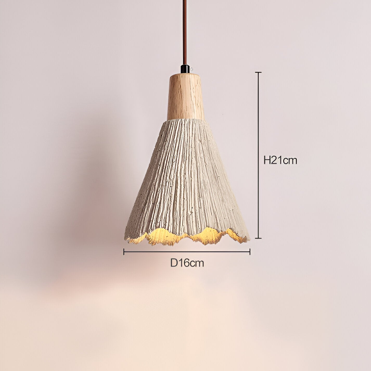 Pendant Light Cement 13.8 in Cream Dining Room Kitchen Island Hanging Ceiling Minimalist Wabi Sabi Rustic Fixture | Thomler