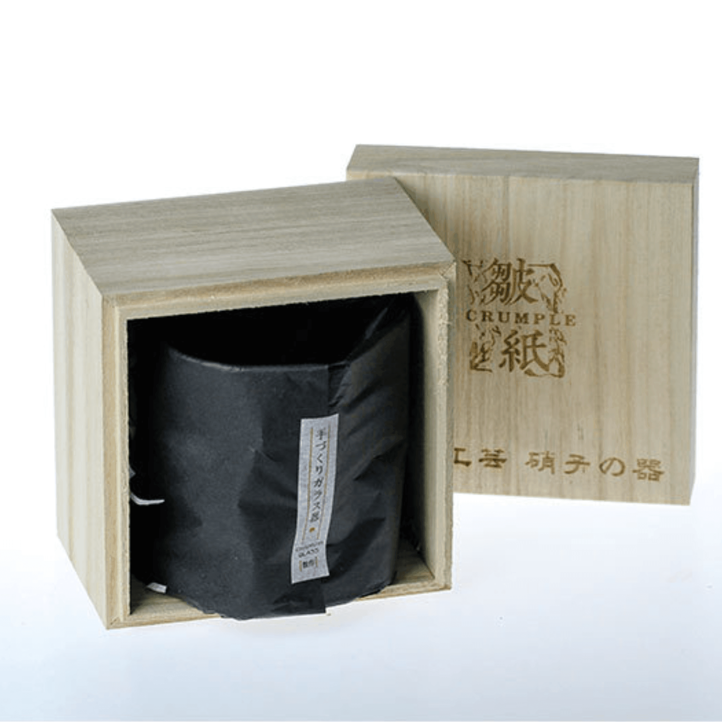 Whiskey Glass Crystal Edo Kiriko Crumple Pattern Japanese Style Wooden Gift Box Collector Barware Tumbler | Thomler