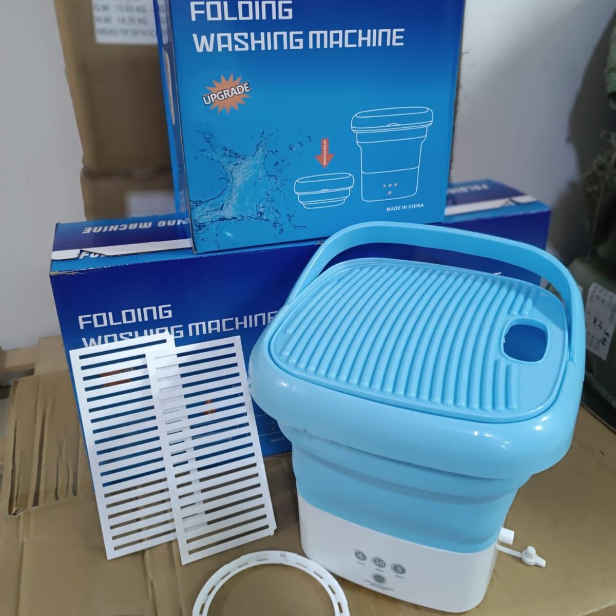 Portable Mini Washing Machine 0.8 gal Collapsible Bucket Washer for Travel Camping Dorm – 3 Cycle Modes Plus Spin – 3.3 lb Lightweight | Thomler