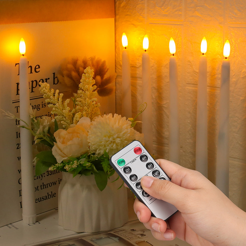 LED Candle Plastic 27.5 cm White Flameless Table Decoration Remote Controlled Dimmable Timer Light | Thomler