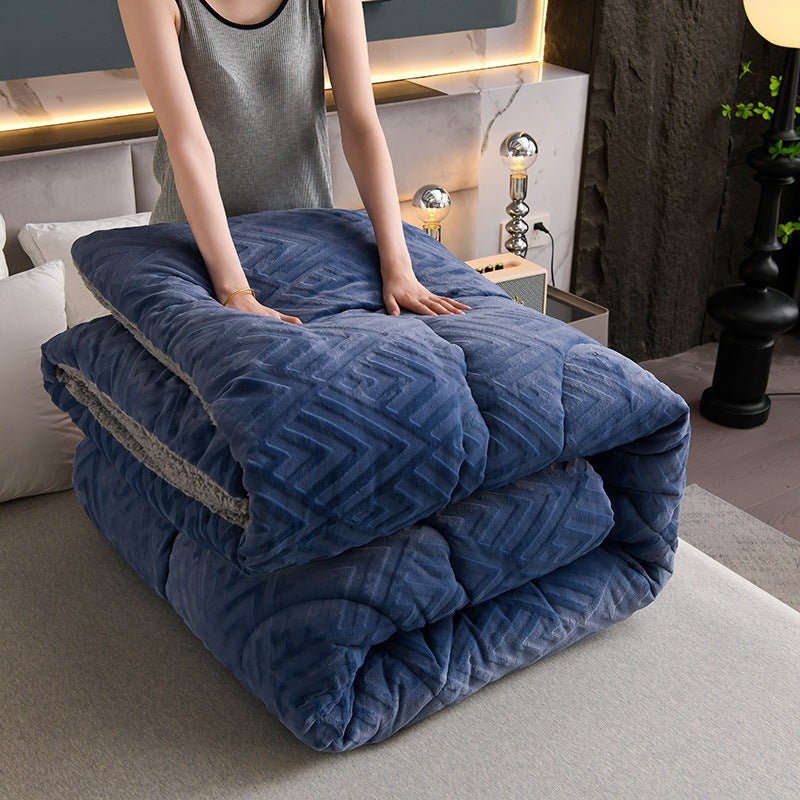 Sherpa Fleece Throw Blanket Quilted Winter Bedspread Soft Plush Heavyweight Comforter for Bed Couch Sofa Twin Full Queen King | Thomler