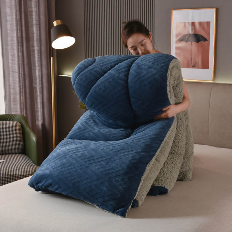 Sherpa Fleece Throw Blanket Quilted Winter Bedspread Soft Plush Heavyweight Comforter for Bed Couch Sofa Twin Full Queen King | Thomler