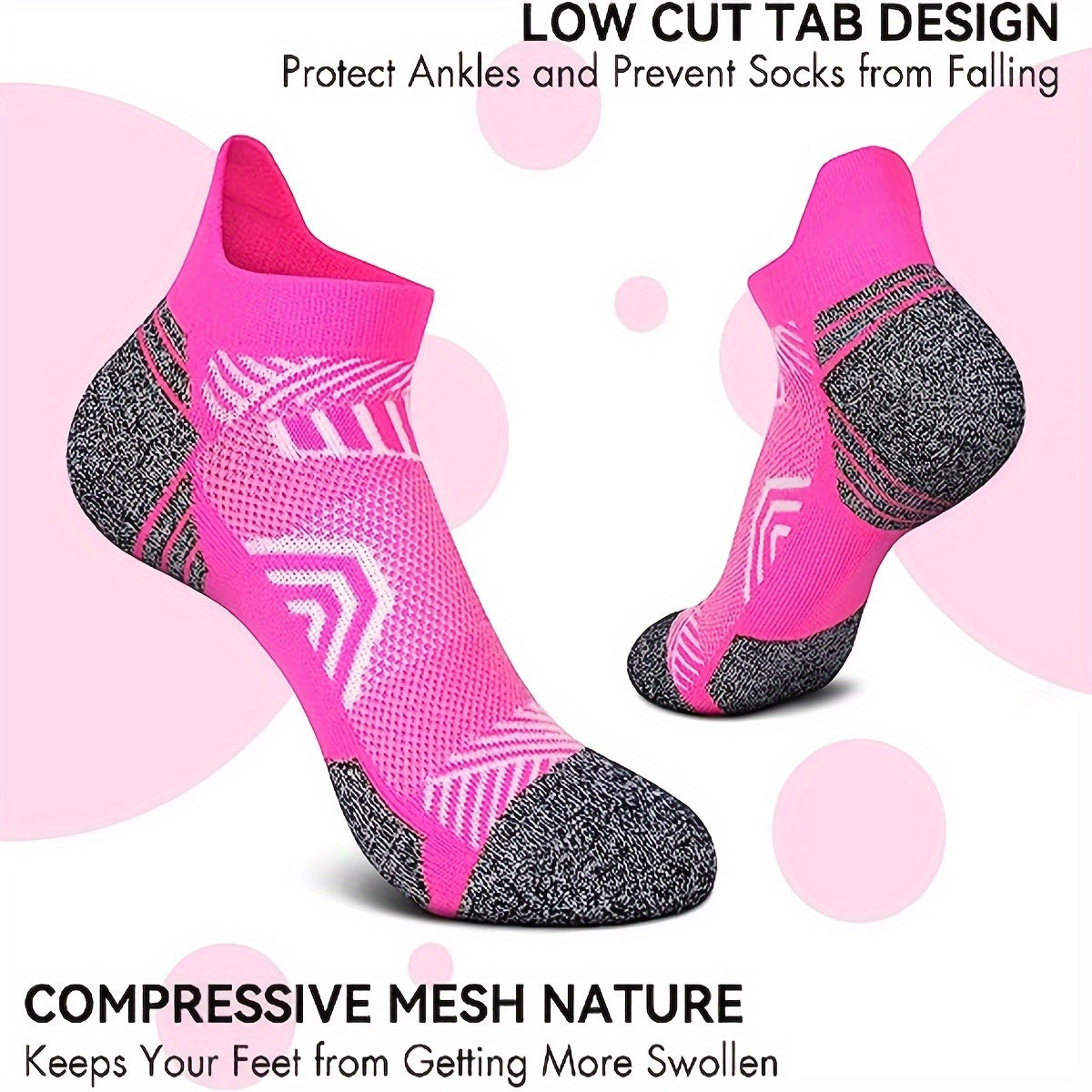 Women's Athletic Compression Socks 5-Pack – Moisture-Wicking Performance Crew Socks for Running, Gym & Everyday Wear | Thomler