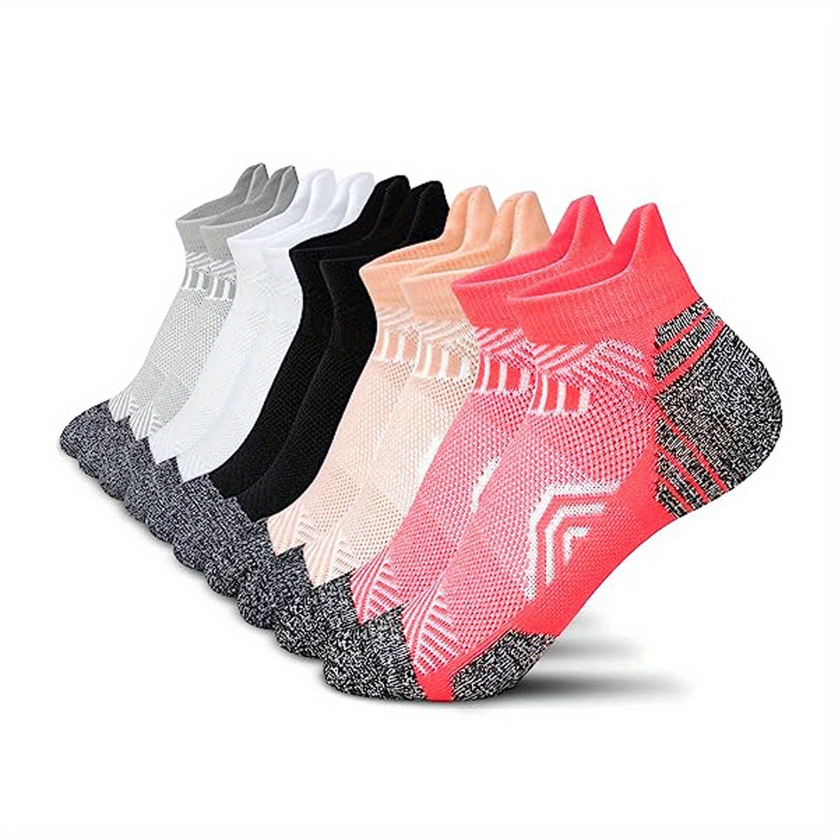 Women's Athletic Compression Socks 5-Pack – Moisture-Wicking Performance Crew Socks for Running, Gym & Everyday Wear | Thomler