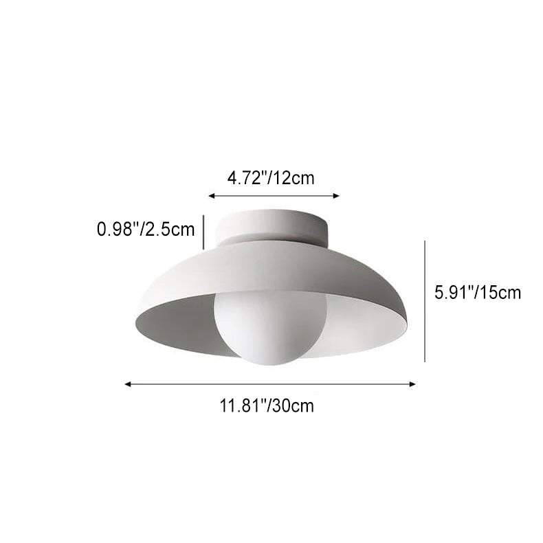 Single-Bulb Ceiling Light with Iron Frame and Glass Shade for Bedroom, Hallway, or Entryway | Thomler