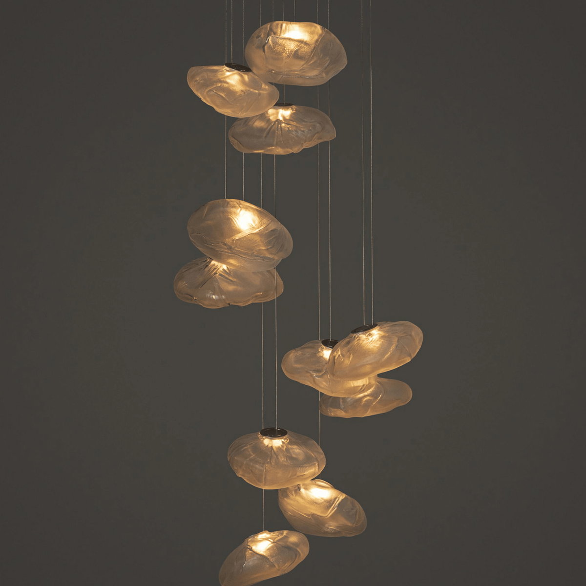 Handblown Sculptural Pendant in Warm Glass Finish for Dining Room Kitchen Island Loft Apartment | Thomler