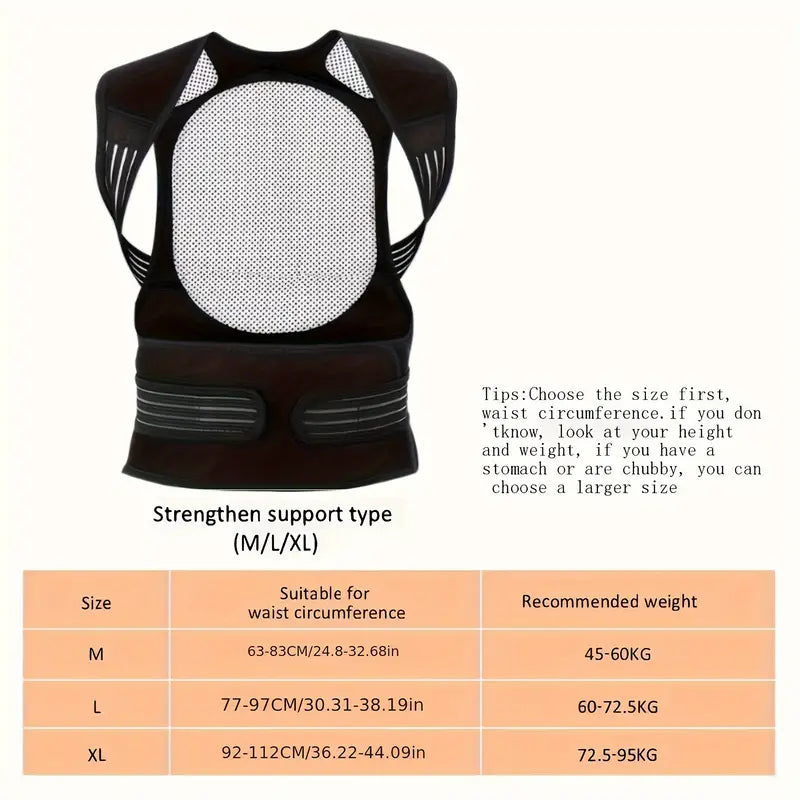 Magnetic Therapy Back Support Belt with Infrared Heat & Posture Correction | Thomler