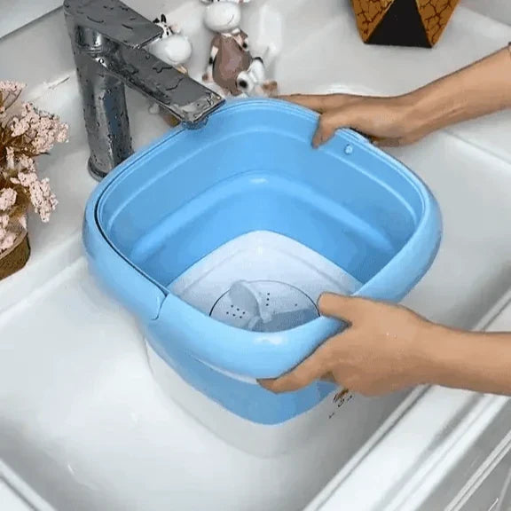 Portable Mini Washing Machine 0.8 gal Collapsible Bucket Washer for Travel Camping Dorm – 3 Cycle Modes Plus Spin – 3.3 lb Lightweight | Thomler