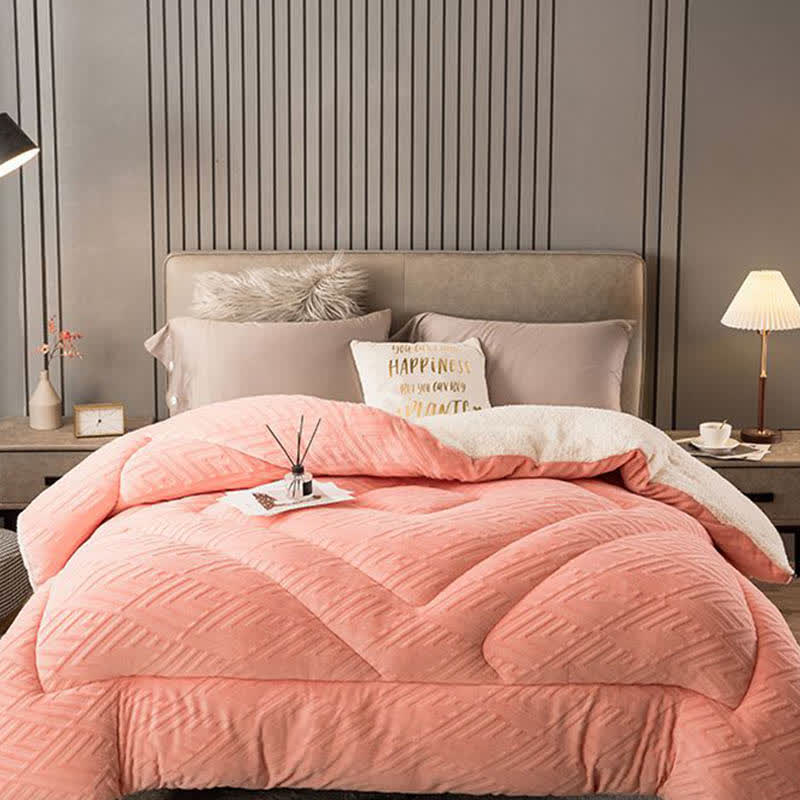 Sherpa Fleece Throw Blanket Quilted Winter Bedspread Soft Plush Heavyweight Comforter for Bed Couch Sofa Twin Full Queen King | Thomler