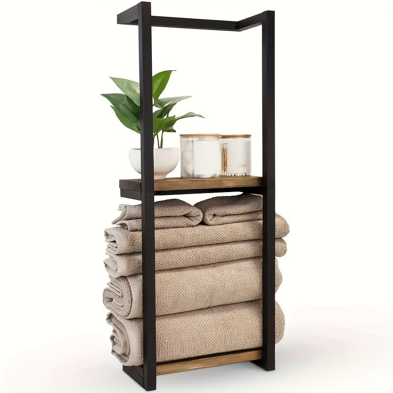 Wall-Mounted Towel Rack with Dual Tiers for Bathroom Organization | Space-Saving Stainless Steel Holder for Bath & Hand Towels | Thomler