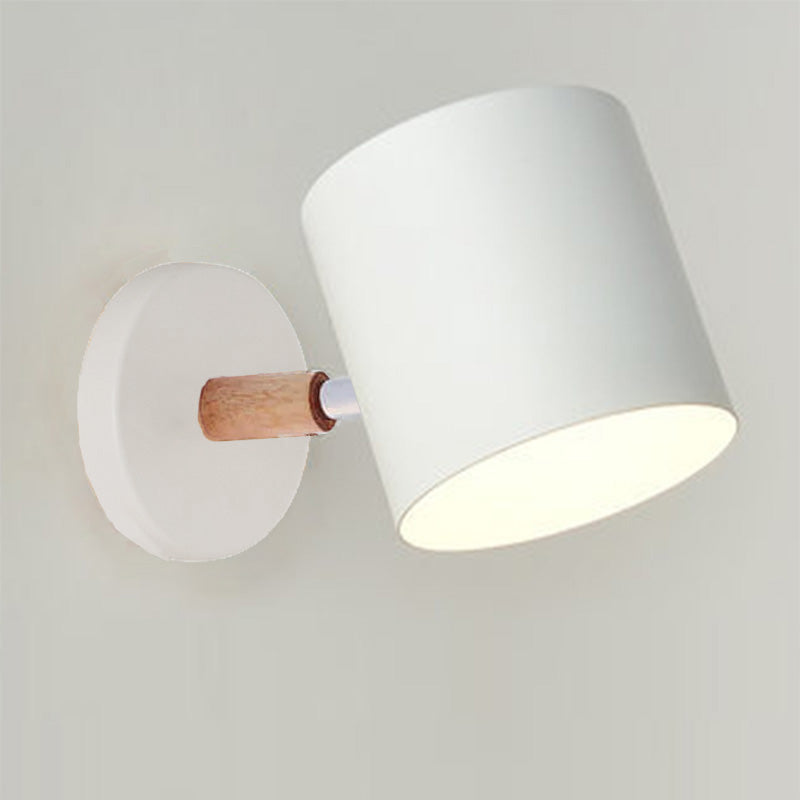 Wall Lamp Metal Wood 5.1 in Colorful LED Bedside Living Room Bedroom Lighting Fixture | Thomler