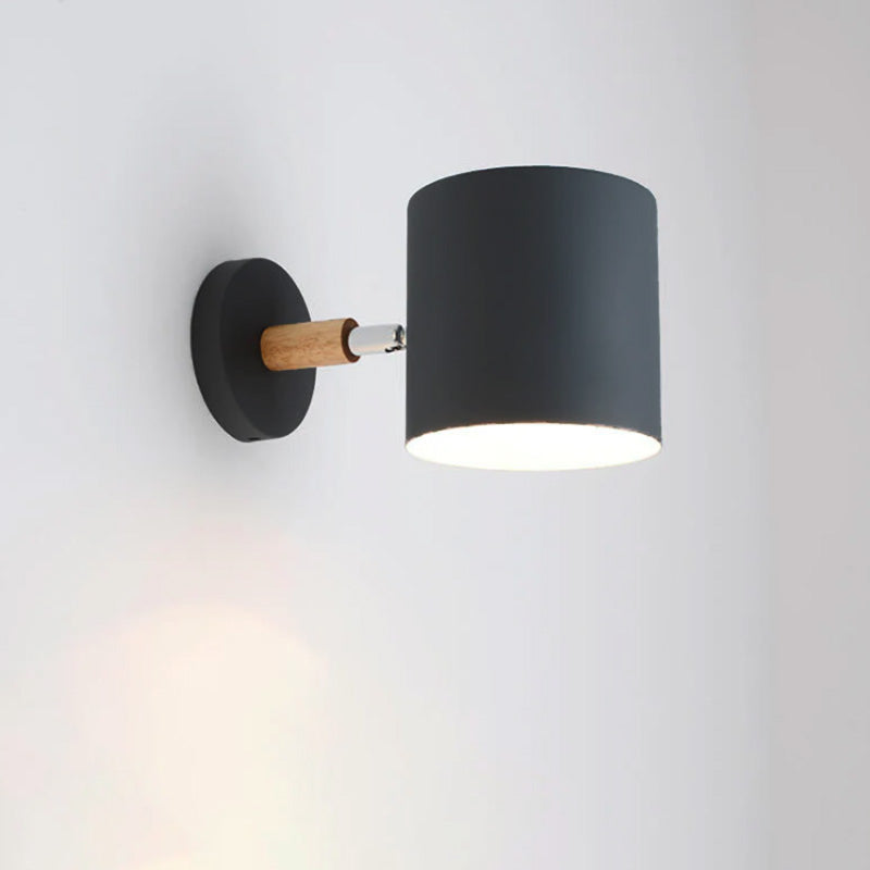 Wall Lamp Metal Wood E27 13.0 cm Pink Bedroom Bedside Reading Scandinavian Adjustable Lighting | Thomler