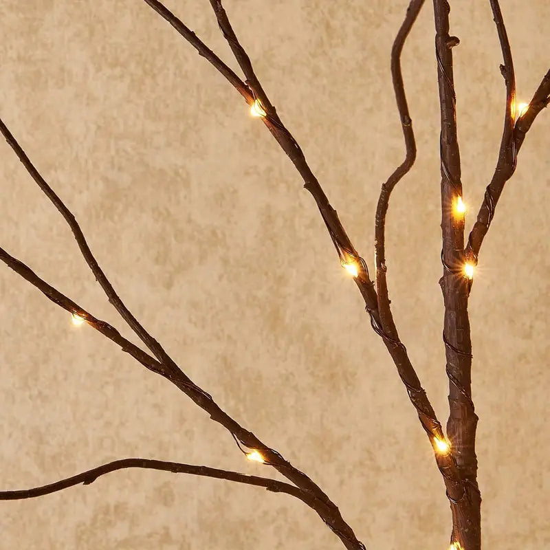 Illuminated Twig Branches with Flower Bulbs – Battery Operated Decorative Lights (Set of 2) | Thomler