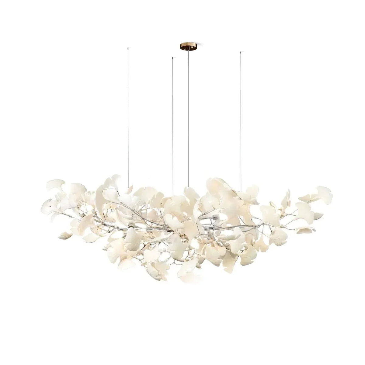Curved Ceramic Chandelier with Gold or Nickel Hardware for Modern Dining Room & Bedroom | Thomler