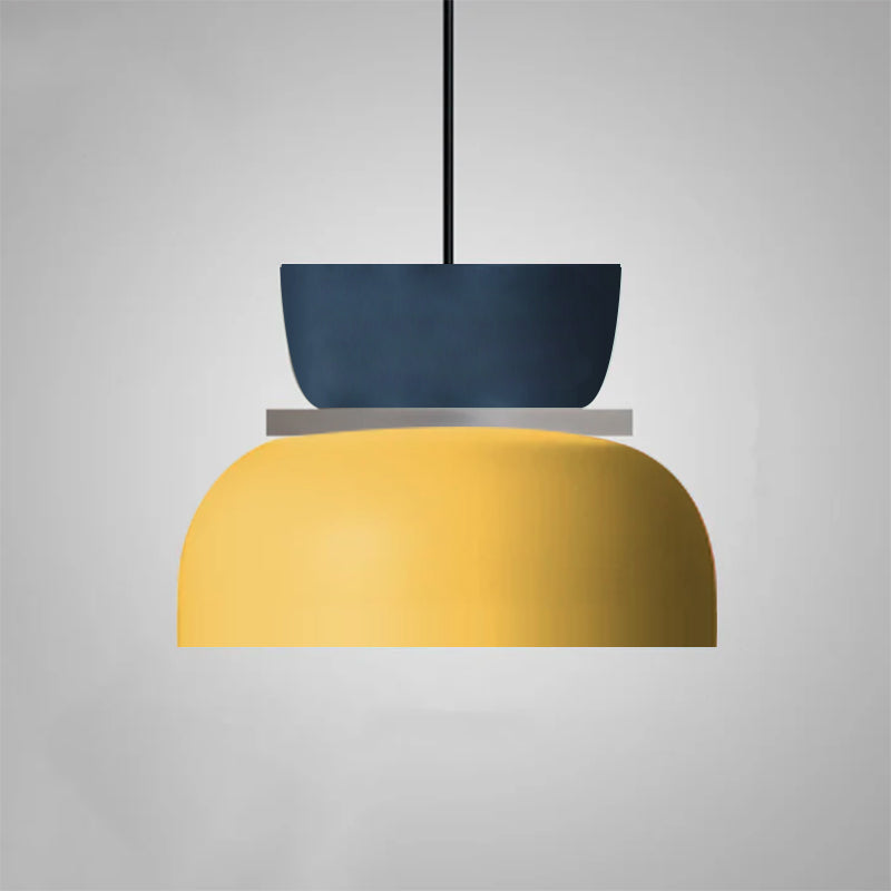 Single-Bulb Metal Hanging Fixture with Adjustable Cord in Vibrant Two-Tone Hues for Kitchen Island Dining Room Bedroom | Thomler