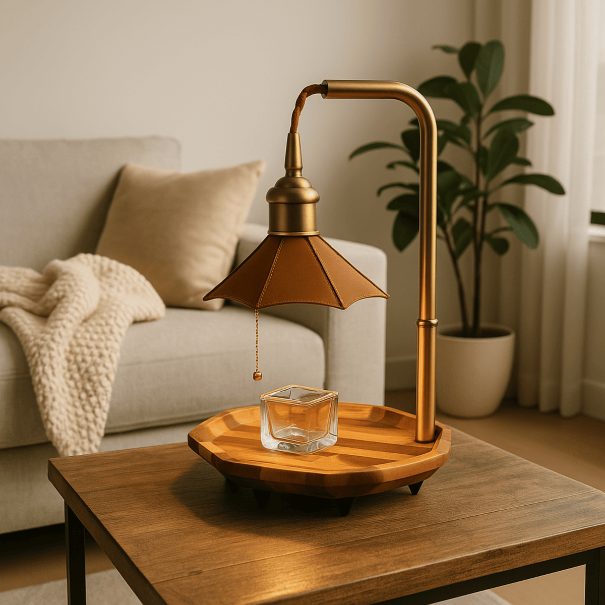 Vintage-Style Electric Wax Warmer with LED Light for Scented Candles – Flameless Melter for Bedroom, Living Room & Home Decor | Thomler