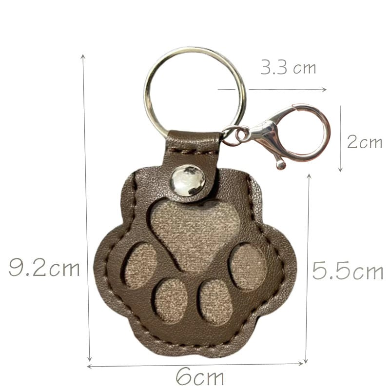 Pet Memorial Keychain with Hidden Keepsake Chamber – Leather Paw Print Charm for Dog & Cat Lovers | Thomler