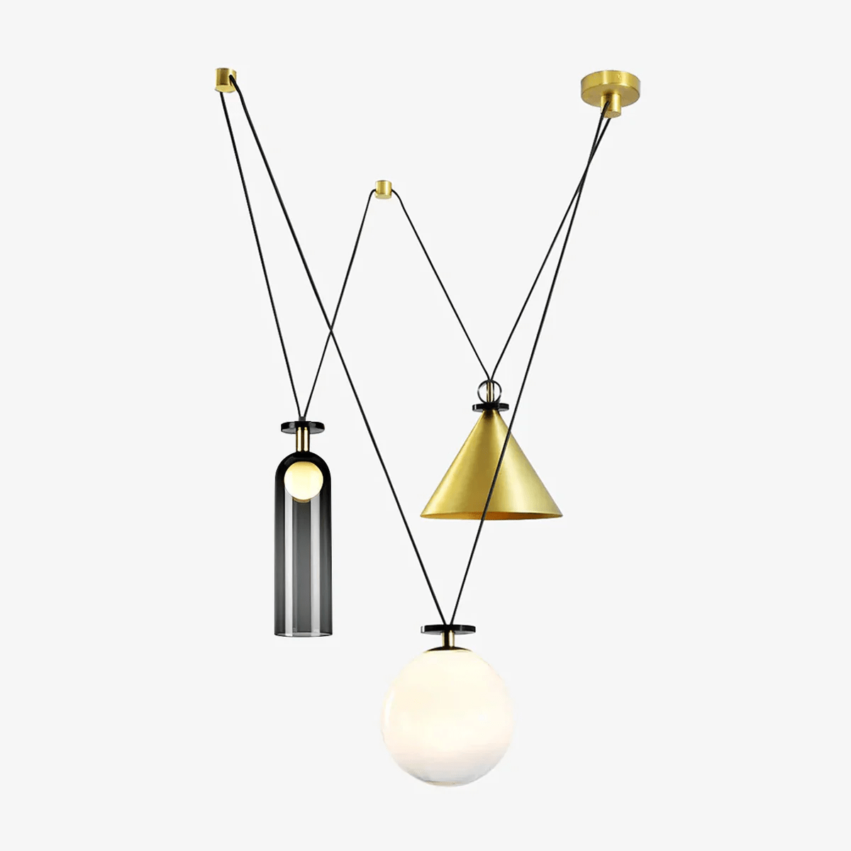 Metal Geometric Pendant Light 11.8 in Modular Ceiling Indoor Hanging Lamp | Thomler