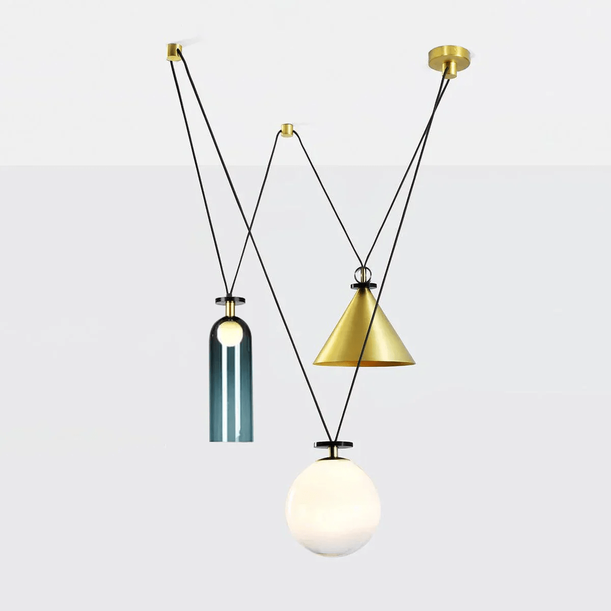 Metal Geometric Pendant Light 11.8 in Modular Ceiling Indoor Hanging Lamp | Thomler