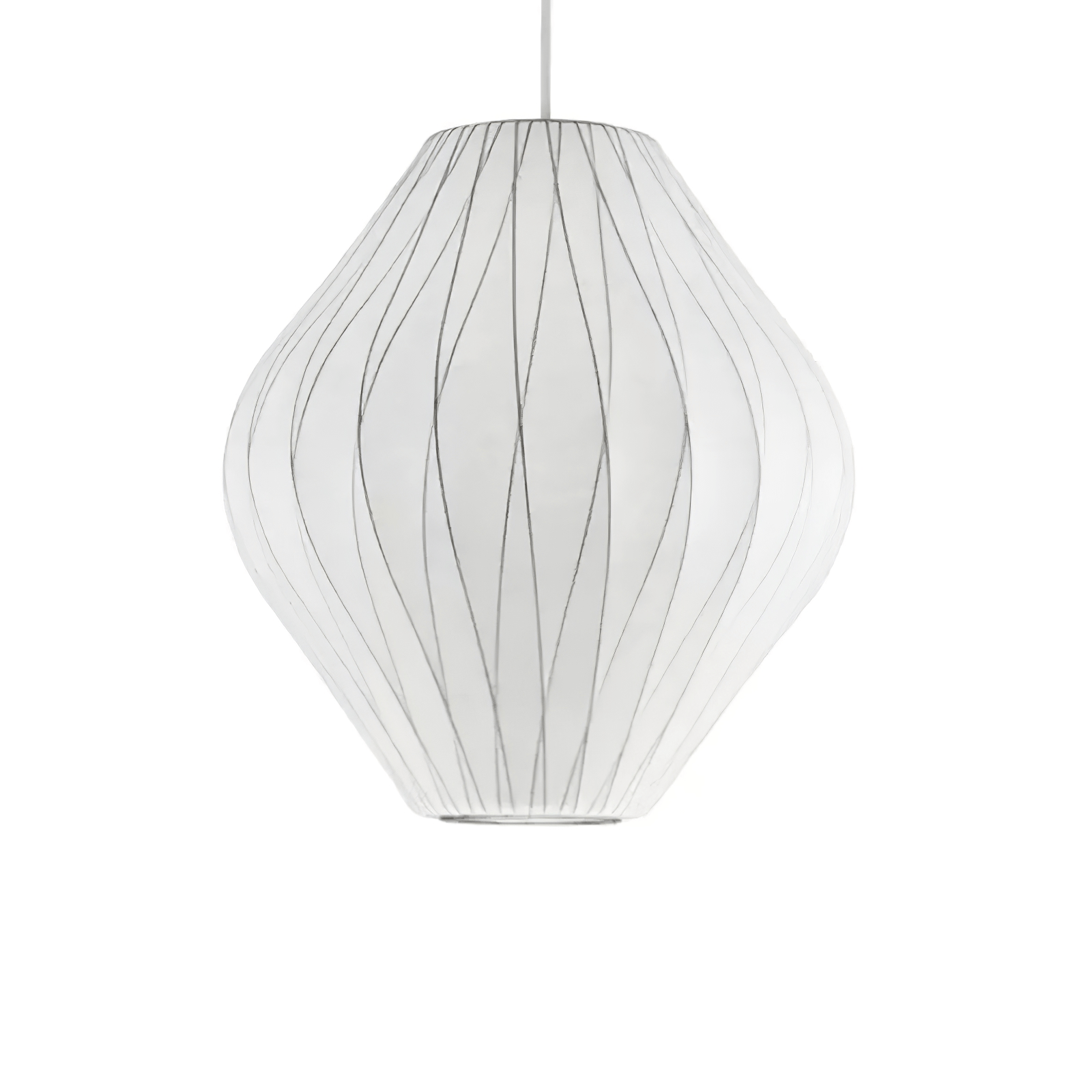 Bubble Silk Pendant Light 19.7 in White Ceiling Dining Room Modern Hanging Lamp | Thomler