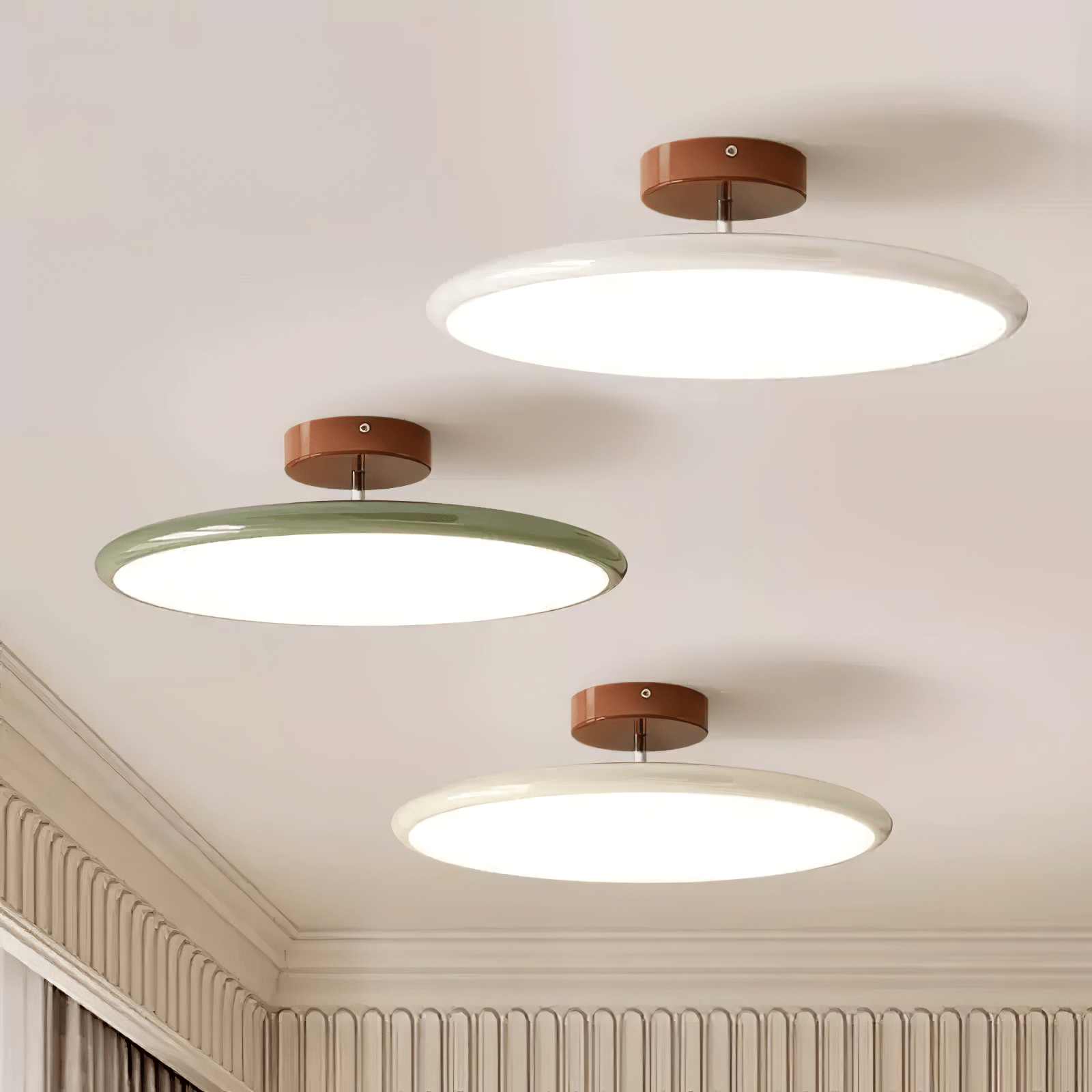 Drift Adjustable LED Ceiling Lamp 11.8 in Soft Ambient Indoor Lighting Beige Green | Thomler