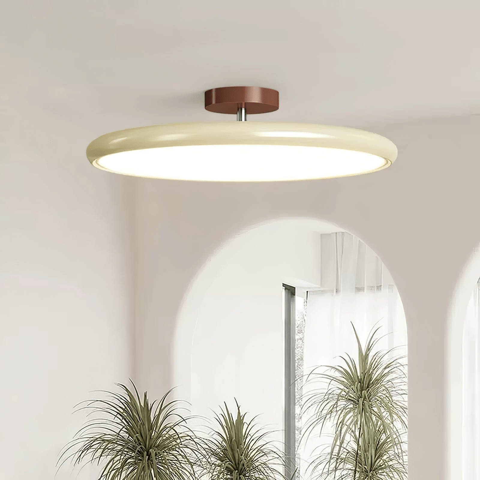 Drift Adjustable LED Ceiling Lamp 11.8 in Soft Ambient Indoor Lighting Beige Green | Thomler