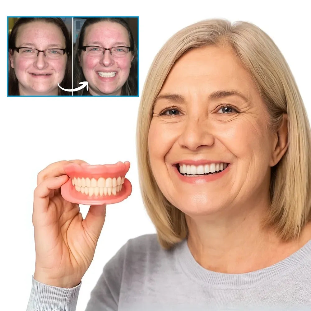 Custom-Fit Thermoplastic Denture Set – Full Upper & Lower Teeth with Moldable Fit for Everyday Comfort | Thomler