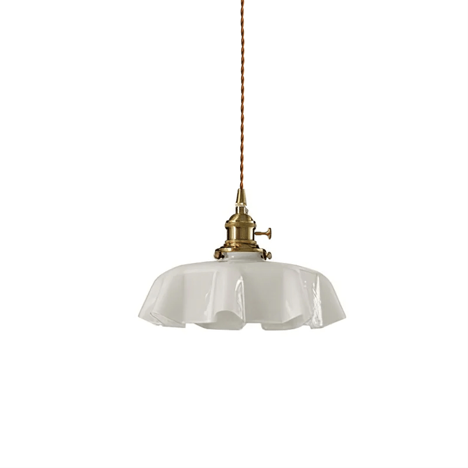 Ceramic Pendant Light 9.8 in x 5.1 in Adjustable Ceiling Indoor White Beige Pink Blue Vintage Lampshade | Thomler